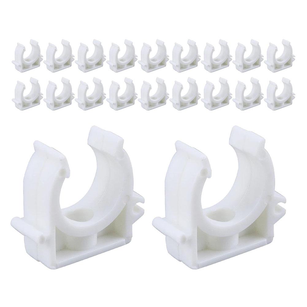 PPR U-Shaped Pipe Clips 50 Pack for Mounting Compressed Air Hoses Hydraulic Lines and Water Tubing on Smooth Round Surfaces