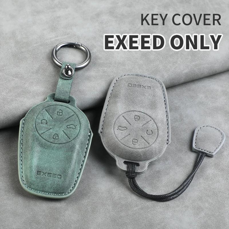 Leather Car NFC Card Smart Remote Key Fob Case Full Cover Holder Shell For ICAR Chery Exeed RX VX LX TXL FL 2024 Accessories