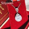 925 Sterling Silver Fashion Temperament Water Drop Zircon Pendant Necklace Birthday Party Anniversary Gift