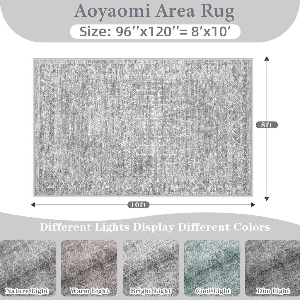 Bohemian Geometric Rug Stain-Resistant and Durable Bedroom Entrance Mat Bedside Rug Living Room Sofa Rug Home Decor