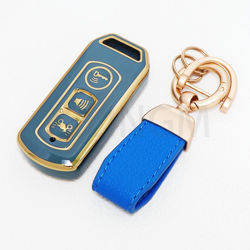 For Honda PCX Forza 300 Airblade 125 C125 Super Cub Scooter Vario 150 3 Buttons TPU Car Key Case Smart Remote Control Fob Cover