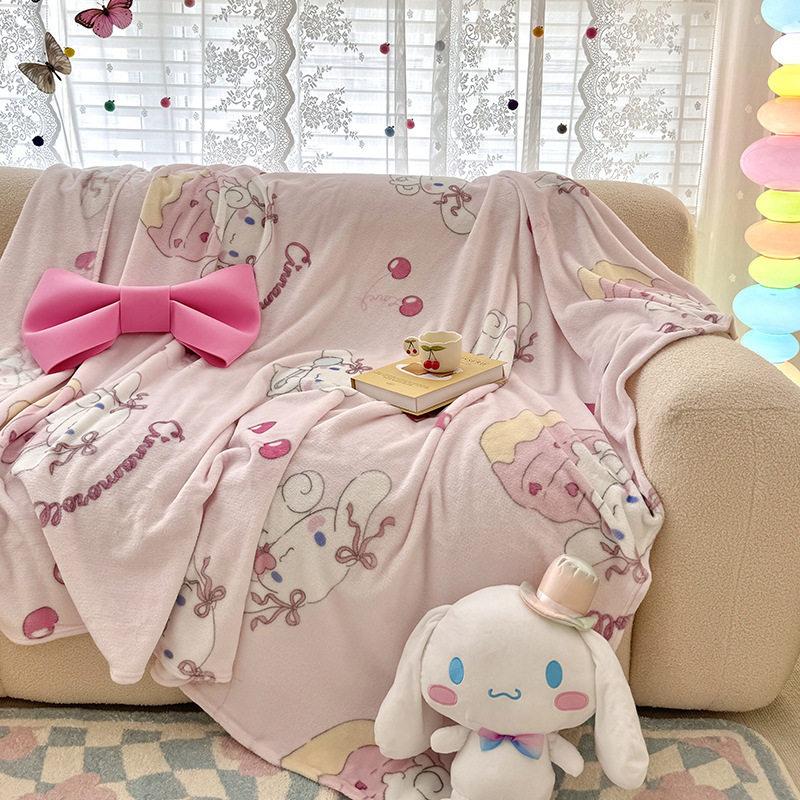 Kawaii Niedliche Cinnamoroll Decke Überwurf Pelzig Winterdecken für Erwachsene Bettwäsche Haus Innen Flauschige Karomuster Sofa Knie
