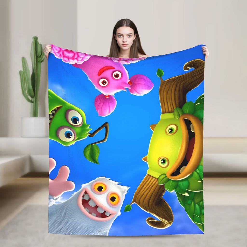 My Singing Monsters Blankets Winter  Soft Throw Blanket For Adults Chair Sofa Bed Flannel Bedspread Bed Cover