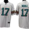 Miami Dolphins NFL Football Jersey T-Shirt Men Cotton Blend Sportswear With Embroidered Player Numbers 1 10 17