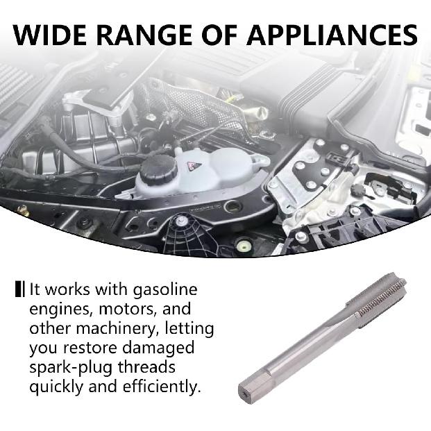 Spark Plug Thread Repair Kit, M14×1.25 erts and M16×1.25 Tap Spark Plug Rethreading Set, Stainless Steel Thread Repair Tool Kit for Automotive