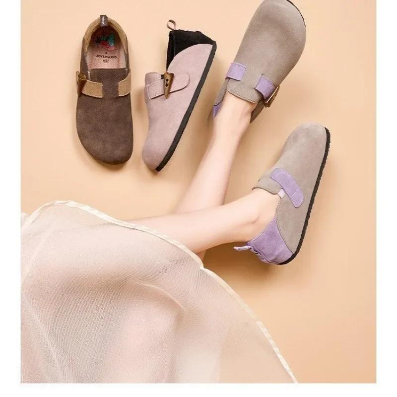 Spring and Autumn New Women's Flat Bottomed Wooden Clogs 2024 Slip on Retro Anti Slip Outdoor Casual Matching with Women's Shoes