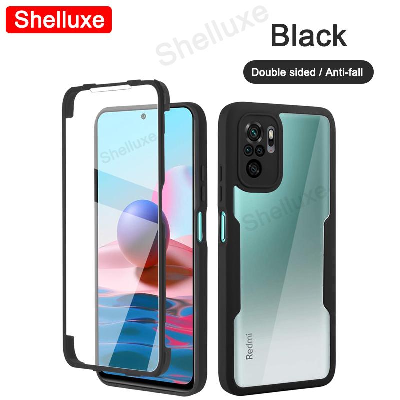360 Viso korpuso priekinis+galinis skaidrus dėklas Shelluxe skirtas Xiaomi Redmi Note 10S 10T 10 Pro Max Note10 Note10S silikoninis dvipusis dangtelis