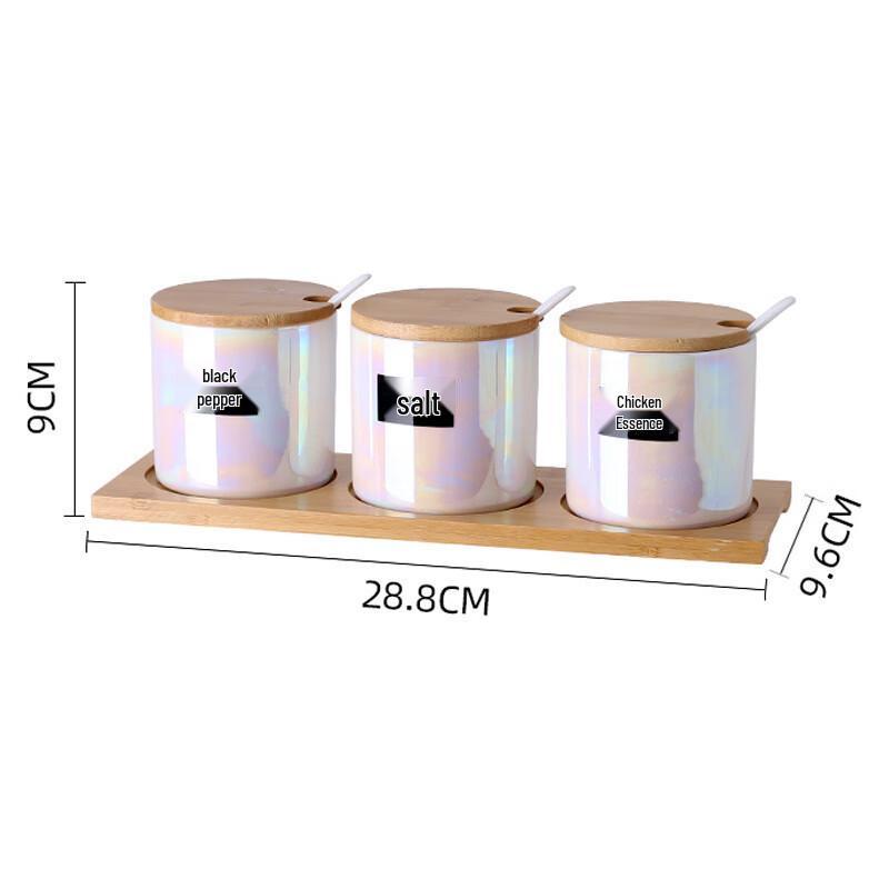 Ceramic Seasoning Jar and Condiment Box Set