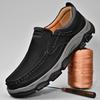 Classic Non-Slip Men's Casual Shoes Genuine Leather Lace-Up Male Loafers Vintage Style Handmade Mens Moccasins Soft Hiking Shoes