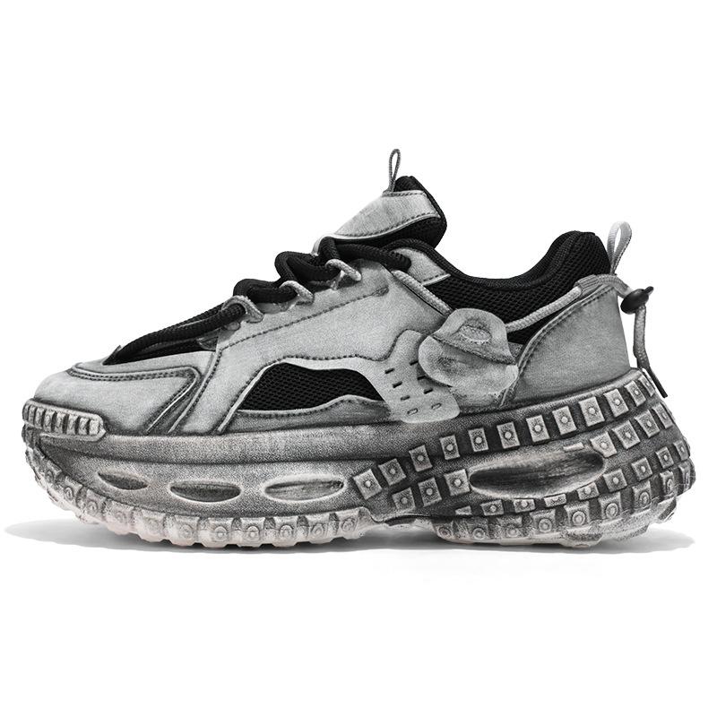 Men's shoes spring new breathable mesh youth sports shoes men's trend versatile tire sole platform dad shoes men