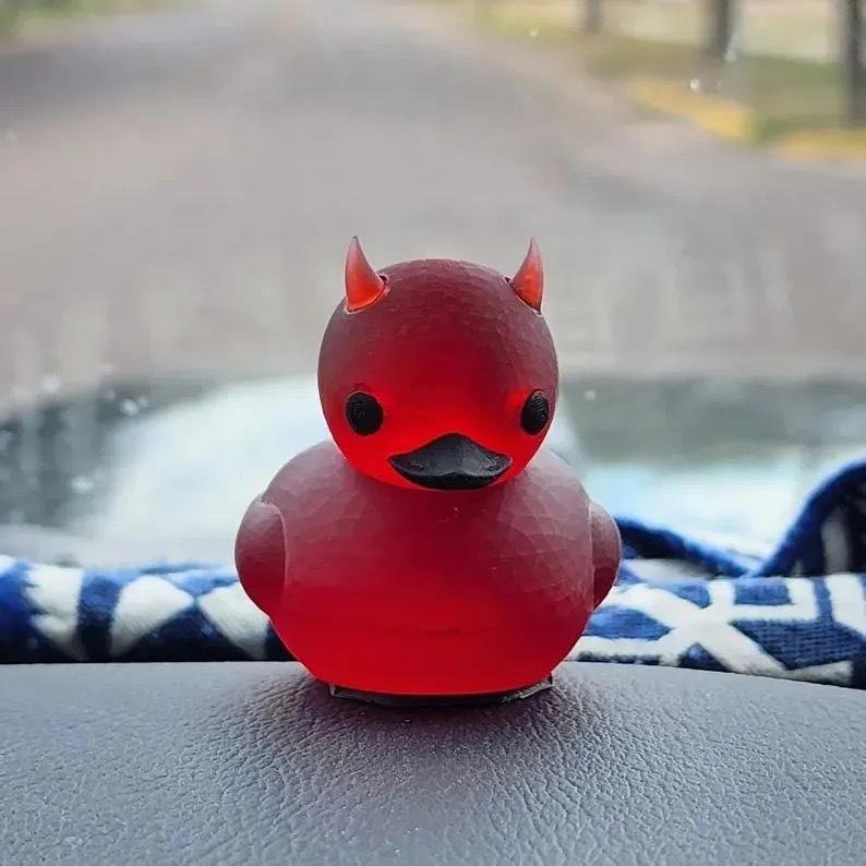 Devil Red Duck Ornament Home Garden Design Transparent Resin Ornament Design Red Warm Duck Evil