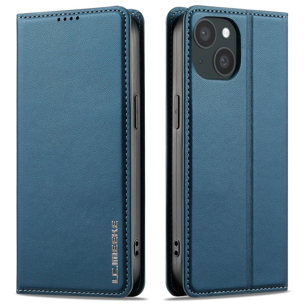 LC.IMEEKE L1 Series for iPhone 14/13 Case PU Leather Wallet Stand Protective Phone Cover