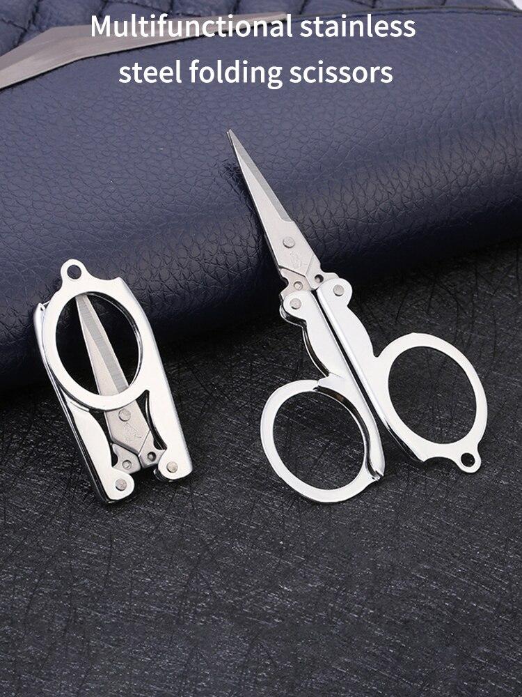 Mini Nail Scissors Portable Travel Multifunctional Stainless Steel Folding Small Scissors Home Mini Thread Scissors