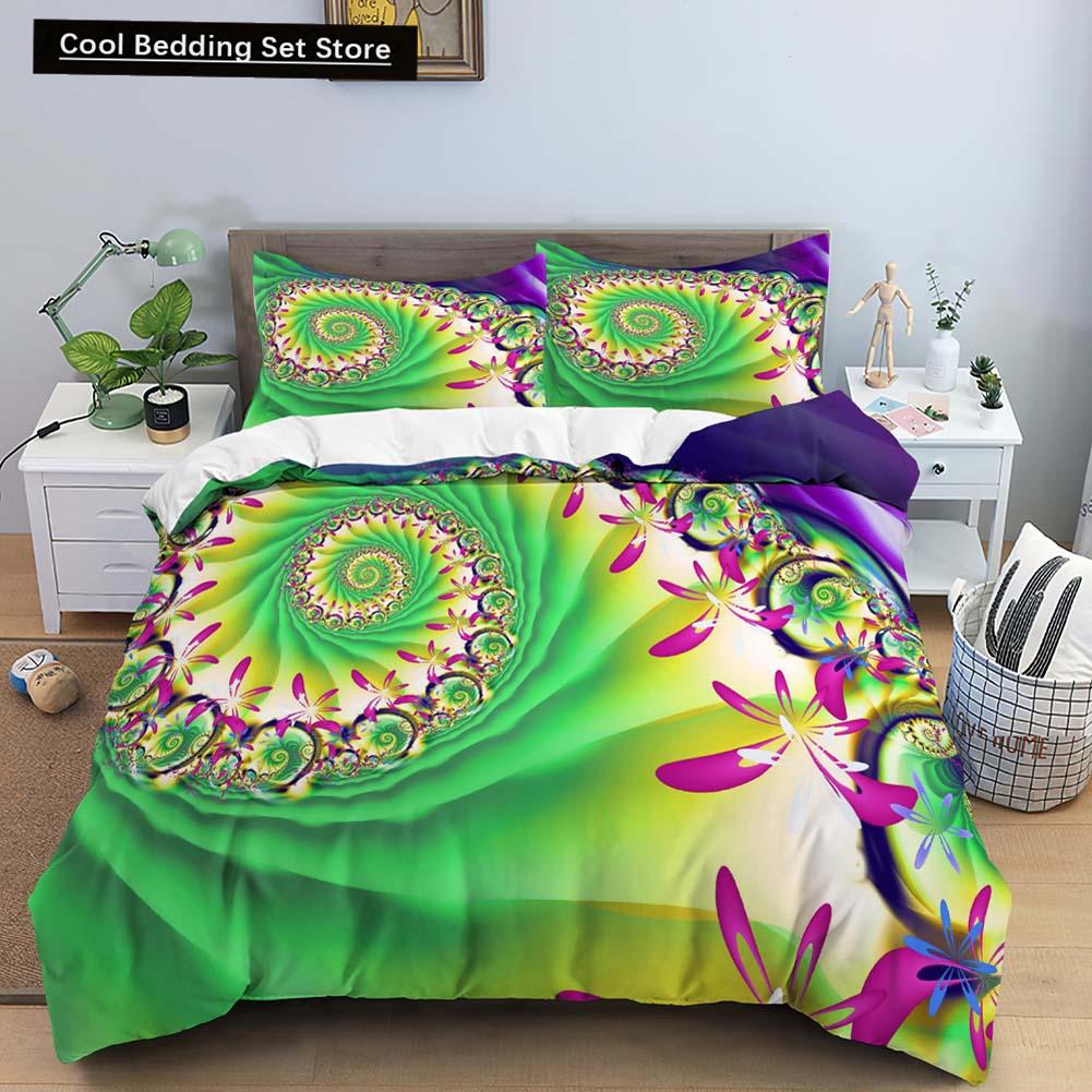 Indian Floral Style King Queen Duvet Cover Colorful Boho Mandala Bedding Set for Adults Geometric Exotic Polyester Quilt Cover