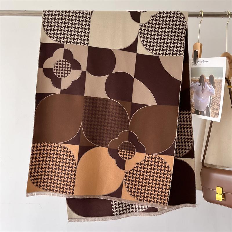 Luxury Pink Dappled Winter Ourdoor Travel Women Scarf Cashmere Thicken Warm Shawl Pashmina Scarves Female Wrap Ladies Fashion