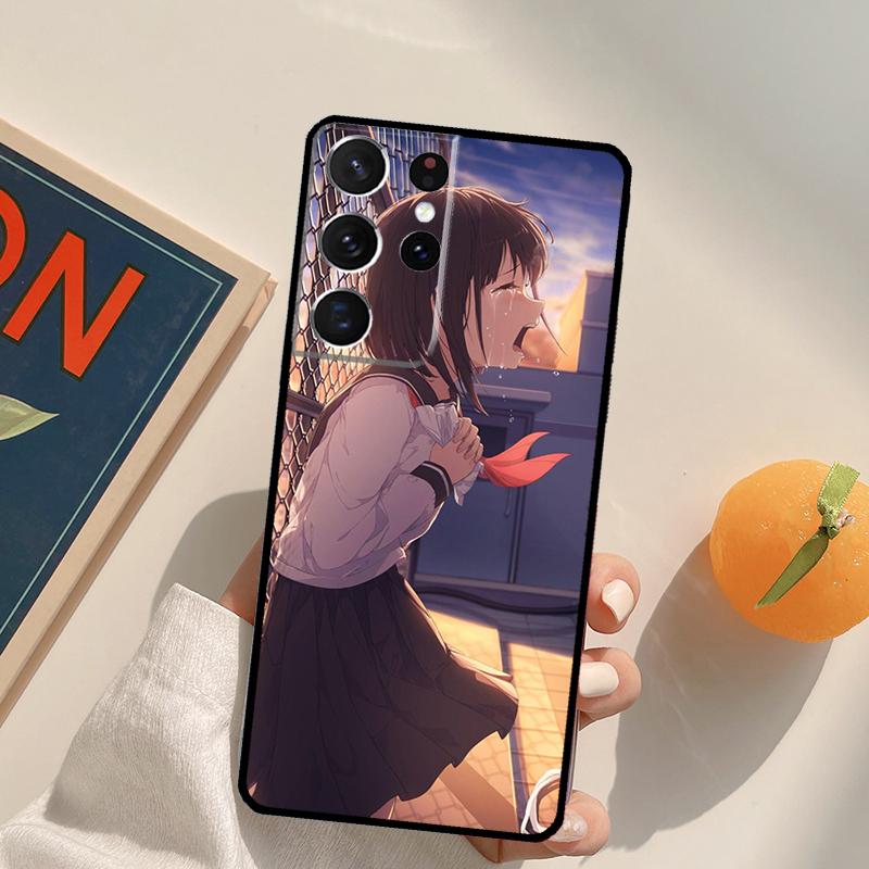Sad Anime girl Phone Case For Samsung Galaxy S25 S26 Ultra S24 S20 S21 S22 S23 Plus S10 S25 FE Back Cover