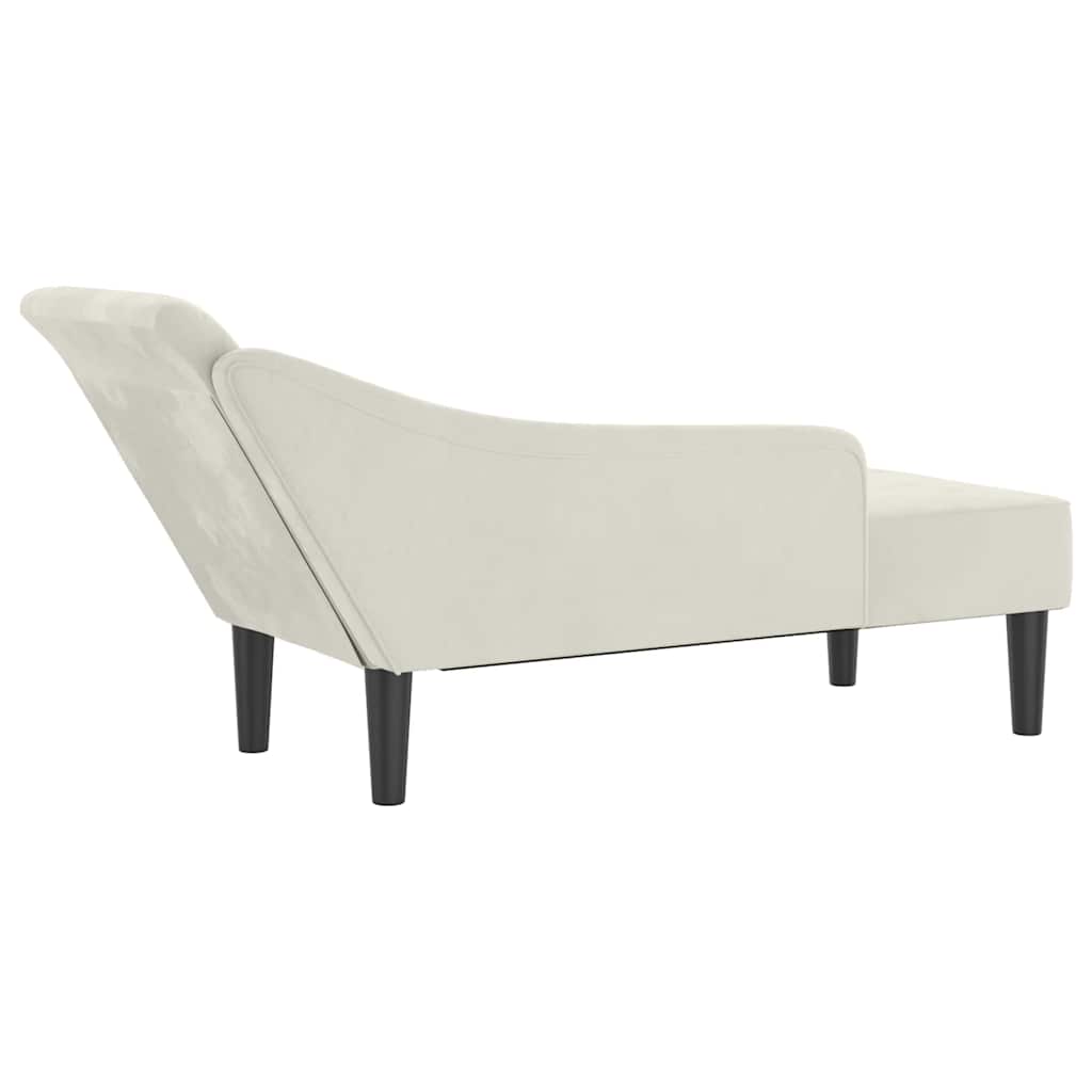 Cream Velvet Chaiselongue with Cushion