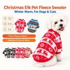 Thickened Christmas Pet Clothes Elk Pattern Dog Winter Sweater Plush Dog Vest  For Small Medium Dog