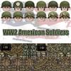 WW2 US Rangers 101 Airborne Soldier Figures Building Blocks Military Army Infantry Gear Helmet Rifle Guns BAR Bricks Toy Gifts