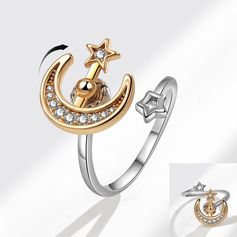 925 Sterling Silver Sunflower Diamond Zircon Rotatable Ring For Women Gift Relieve Stress Ring Jewelry