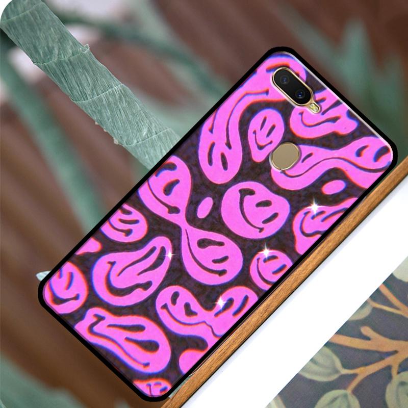 Trippy Smiley Face Pattern Aesthetic For OPPO A74 A54 A94 Case For OPPO A31 A53 A53S A5 A9 2020 A5S A15 A83 A91 A52 A72 Coque