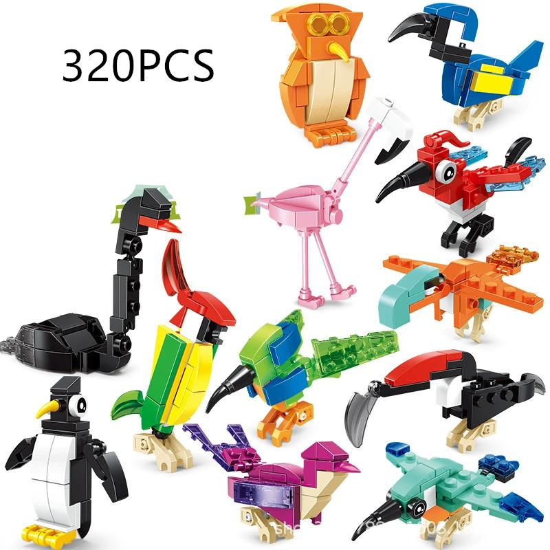 Funny Joy Insect Animals Figures Set Mini Building Blocks Toy Assembly 3D Constructor Micro Bricks For Kids Boys Present Plaything
