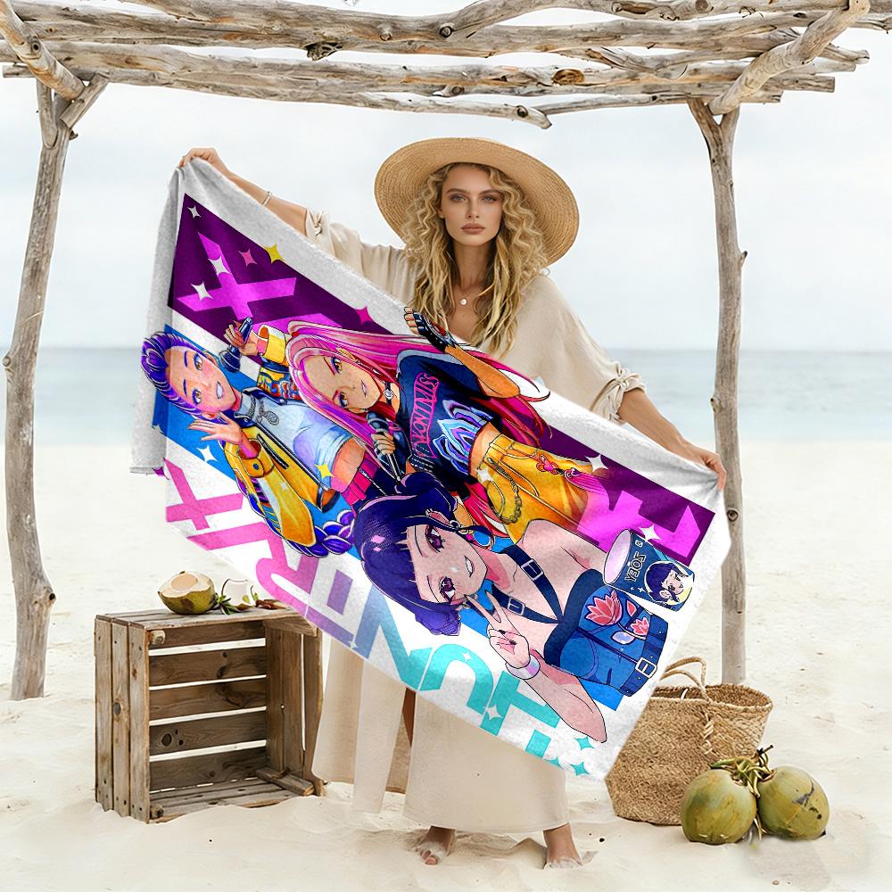 Beautiful Witch Hunter Team Beach Towel Quick-Dry Soft Microfiber Comfortable Lightweight