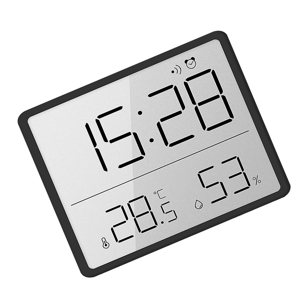 Digital Alarm Clock LCD Screen Temperature Humidity Time Display Electronic Clock for Home Bedroom  