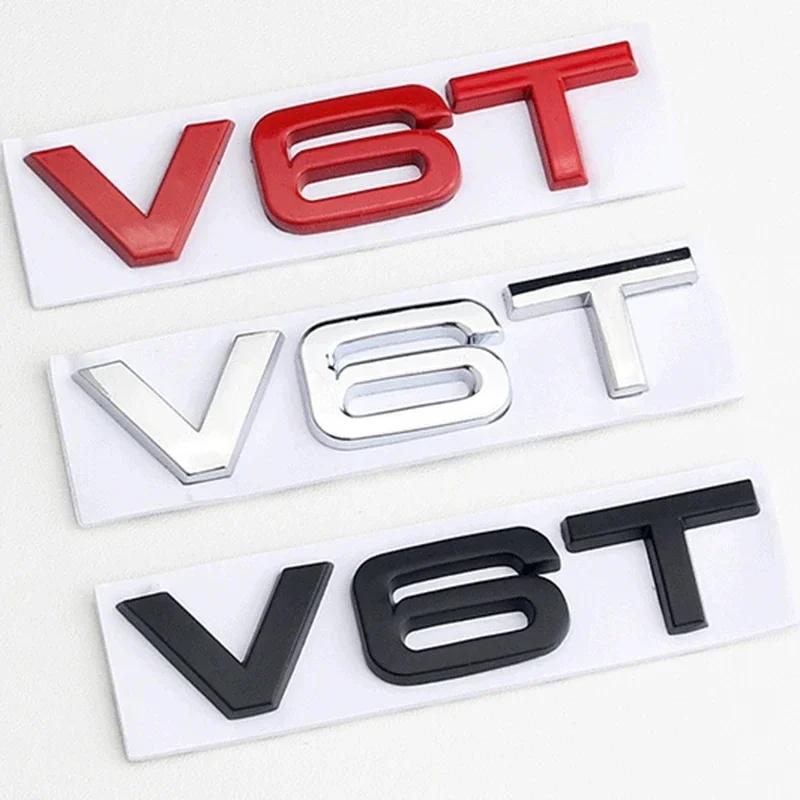 2026 Hot Metal Car Fender Side Emblem V6T V8T Logo For Audi S4 A4 B7 V6T Sticker A6 Golf 4 C7 SQ7 Q8 R8 S8 RS8 V8T Badge Accessories
