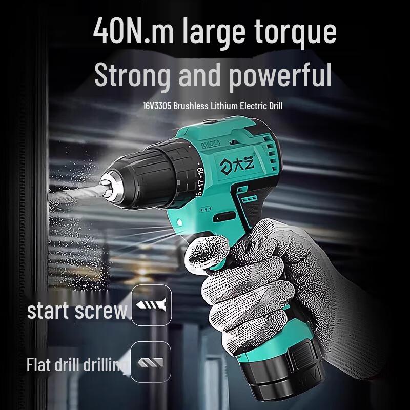 Dayi 16V Brushless Lithium-Ion Cordless Drill Driver Kit CN plug (adapter included)