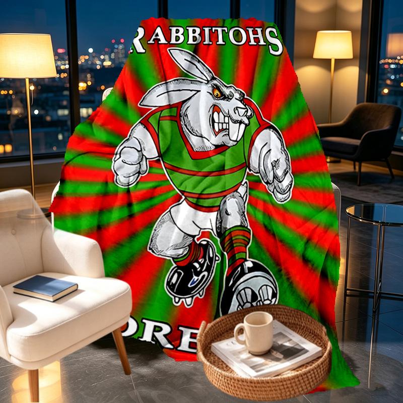 South Sydney Rabbitohs Print Blanket - Soft & Comfortable, for Bedroom, Travel, Sofa, Home Decoration - Birthday Christmas Gift for Friend