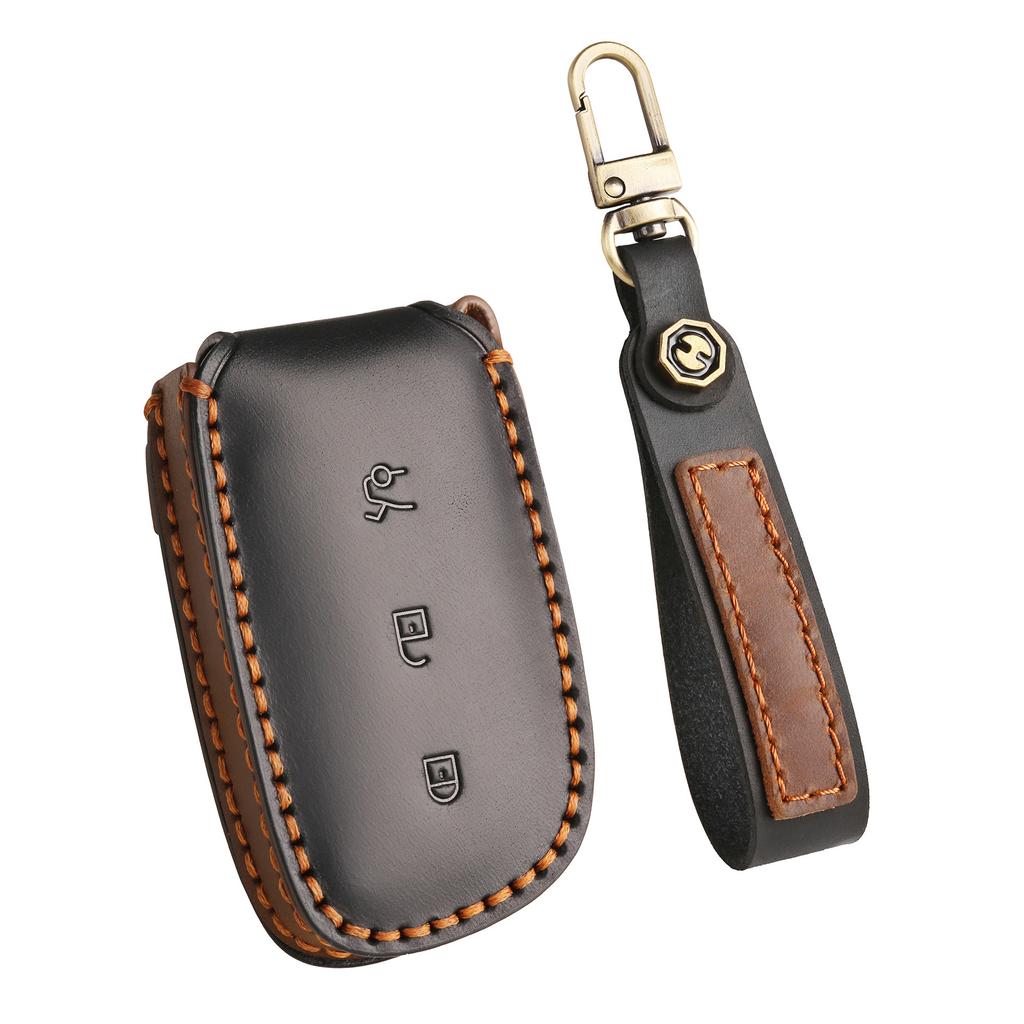 Suitable for 25 Lynk & Co Z20 Z10 Leather Car Key Cover, Lynk & Co 900 Goat Leather Smart Card Cover, Genuine Leather.