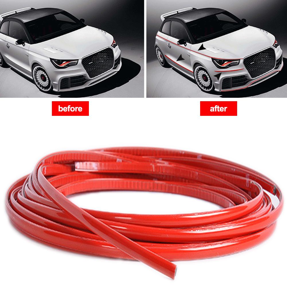 Car Exterior Body Protective Strip Door Bumper Moulding Styling Trim Sticker Red 6mm 8mm 10mm 12mm 15mm 20mm 22mm