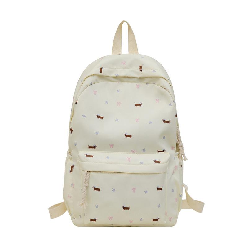 Japanese Cute Floral Blue Hat Sausage Dog Bag Junior High School Students Backpack