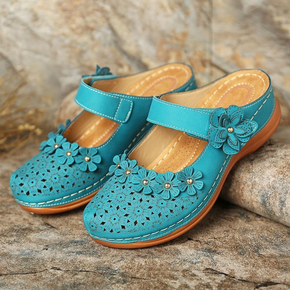 Women's Fashion Vintage Shoes Casual Sandals Summer Beach Sandals Flat Shoes Leisure Slippers Plus Size 35-43