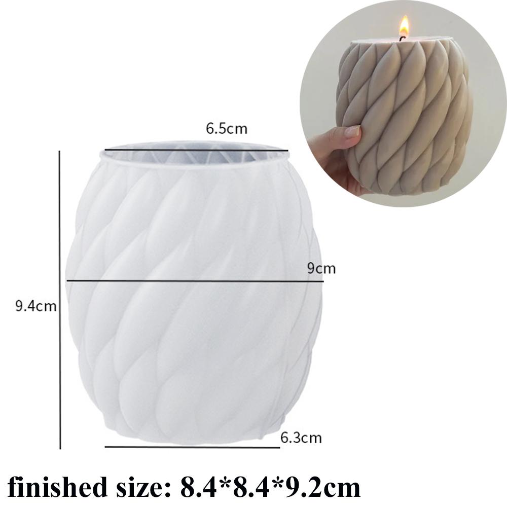 3D Rotierende Säulenkerze Silikonform Geometrische Welle Kerzenwachsform DIY Abstrakte Kunst Seife Harz Gipsform Heimwerkerdeko