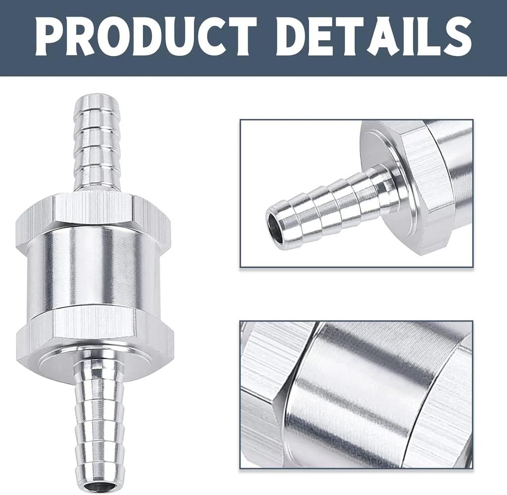 6 8 10 12 14 16mm Supapă de reținere unidirecțională Combustibil Apă Gaz Aer Vid Aliaj de aluminiu Linie de combustibil benzină motorină Apă Way