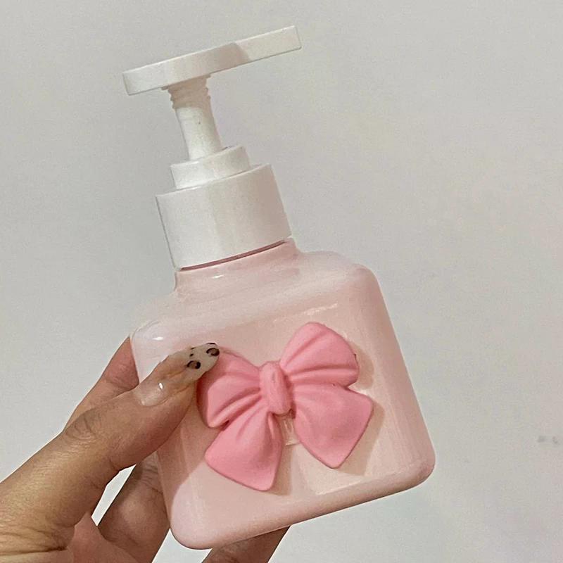 200ml Bow Soap Dispenser Refillable Shower Bottle Plastic Press Pump Lotion Bottle for Liquid Hand Sanitizer Shampoo Bathroom