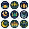 60-120pcs Eid Ramadan Kareem Decor Ramadan Mubarak Stickers Muslim Islamic Kareem Happy Aid Gifts Ramadan and Eid Decor for Home