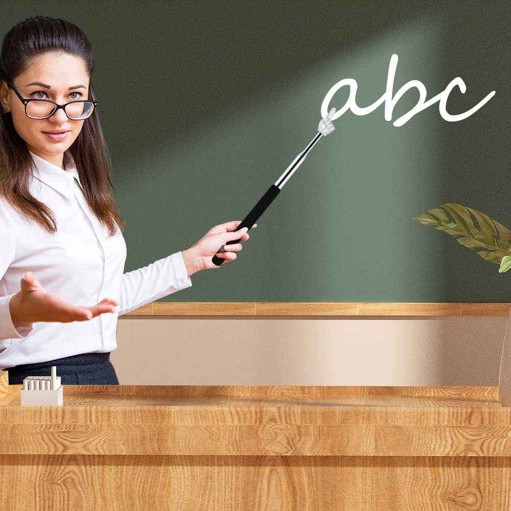 10Pcs Teacher Pointer Sticks Stainless Steel Cute Extendable Hand Pointer Retractable Classroom Pointers for Elementary School