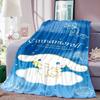 Cartoon Cinnamoroll Girl's Flannel Blanket, Comfortable and Soft Home Bedroom Bed Sofa Picnic Blanket, Suitable for Children.
