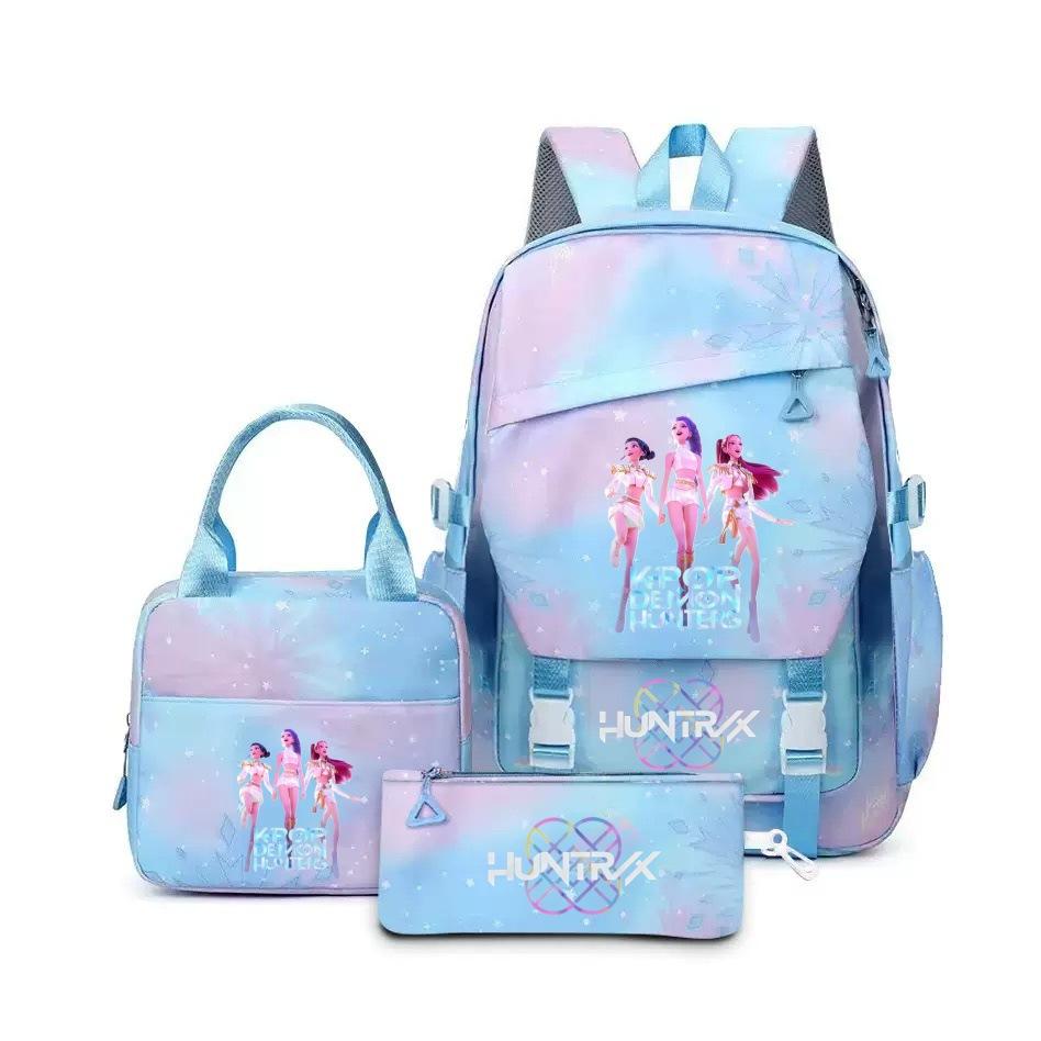 Kpop Demon Hunters, Elementary School Bag, Children'S Backpack, Lunch Bag, Pencil Bag, Three-Piece Set, Student Backpack