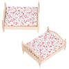 1:12 Dollhouse Mini Double Bed Lifelike Exquisite Details Mini Dollhouse Furniture Double Bed for 1:12 Doll House Gifts