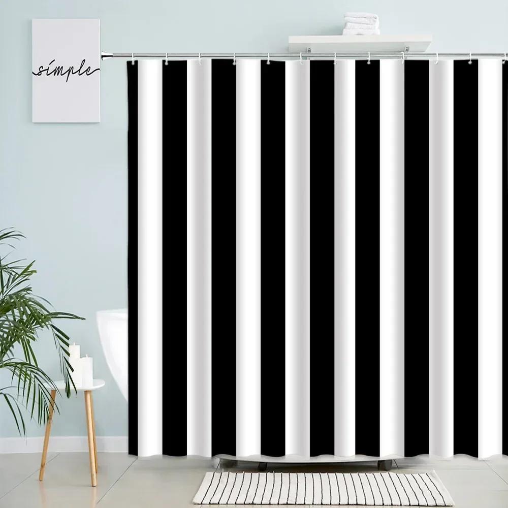 3D Czarny Czerwony Szary Biały Łączony Geometryczny Zasłona Prysznicowa Krata Kreatywny Design Nowoczesny Dom Dekoracja Łazienki Zasłony Tkanina Haczyki