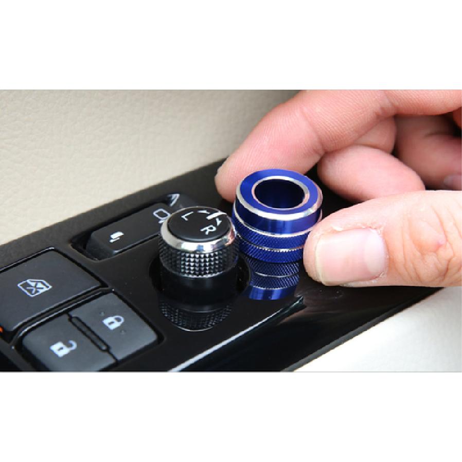 Alloy Blue Rearview Mirror Adjust Knobs Ring Cover for Toyota Corolla -