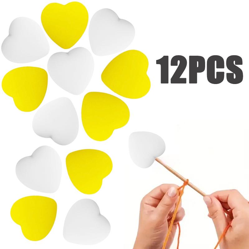 8/10/12PCS Multicolor Heart Stitch Needle Tips Stoppers Silicone Knitting Needle End Caps Cute Knitting Needle Point Protectors