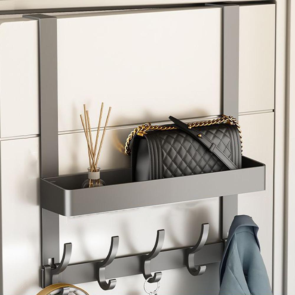 

5/6/7 Hooks Door Behind Coat Hook Strong Load-bearing Door Clothes Hanger Bedroom Grey 5 Hooks