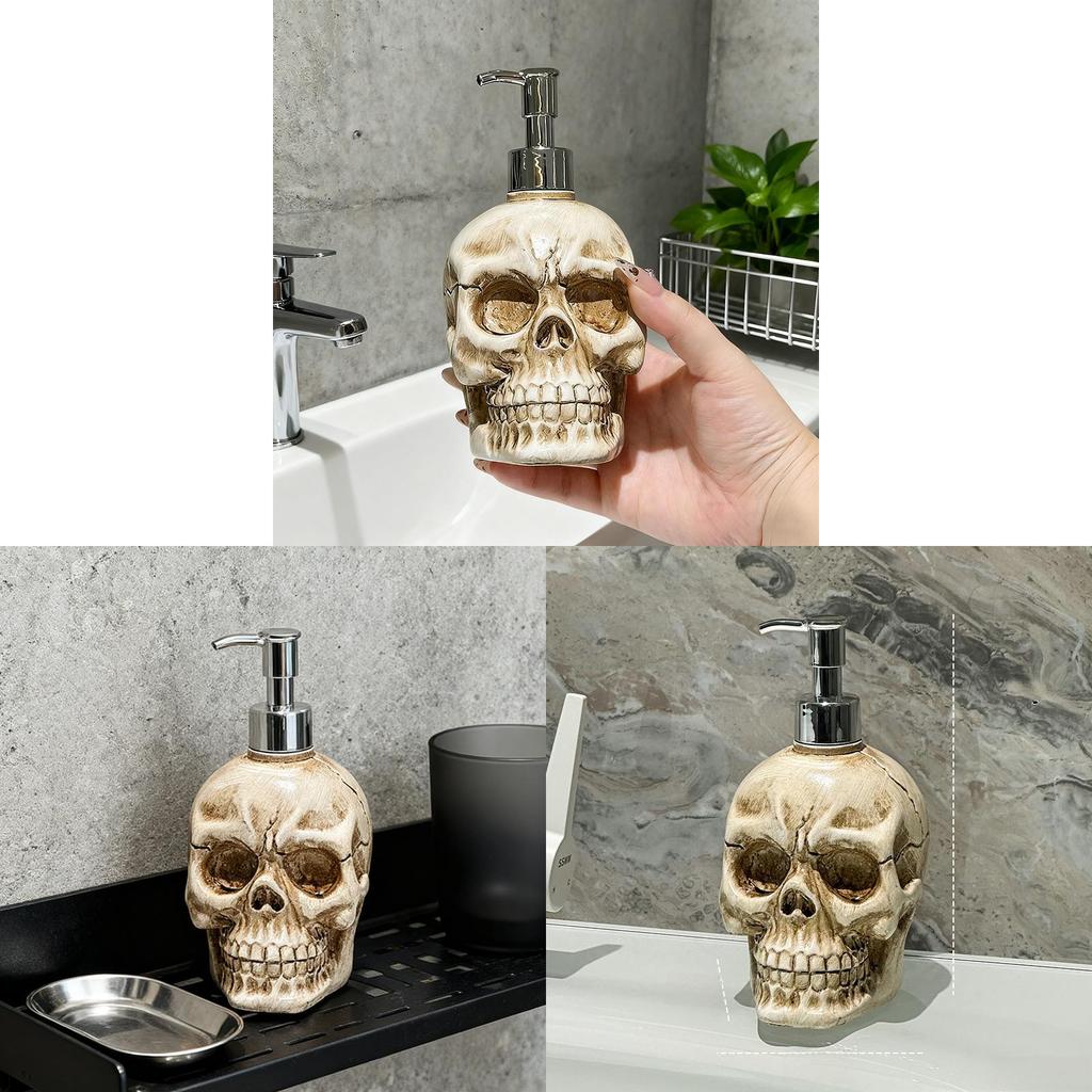 Skull Shape Bathroom Dispenser Bottle With Press Pump For Hand Soap And Shower Gel