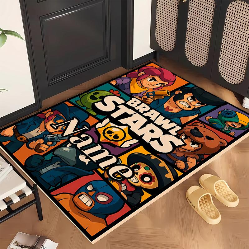Brawl Stars (5) Personalized Name Office Carpet Stylish Decor for Living Room Bedroom Kitchen