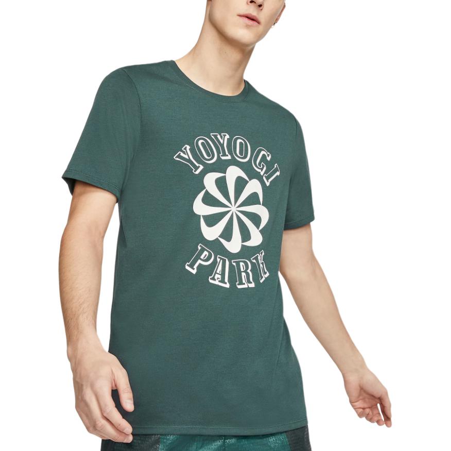 

Nike Letter Print Loose Short Sleeve Round Neck T-Shirt Men Tops Deep-Jungle CU4388-325 XL